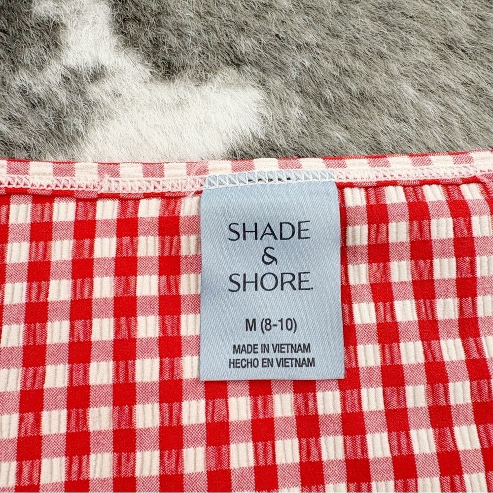 Shade & Shore Red Gingham Swim Cover Up Sarong Medium - Picture 9 of 12